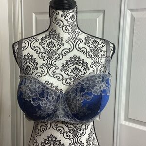 Torrid Curve Blue Gray Lace Adjustable Strap Bra 42 D‎ Item 11845895